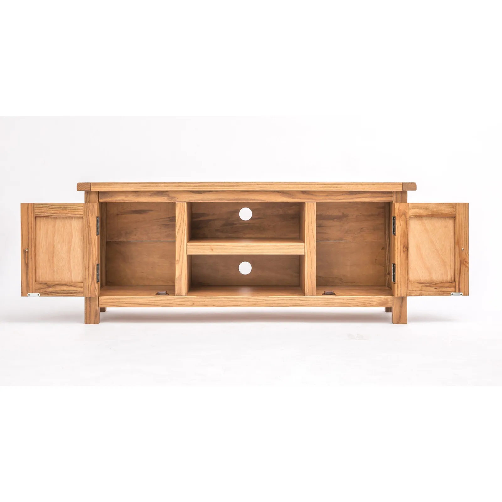 Cabinet Bits Trivento Light Wood 2 Door TV Cabinet Wood Knob in Natural 4