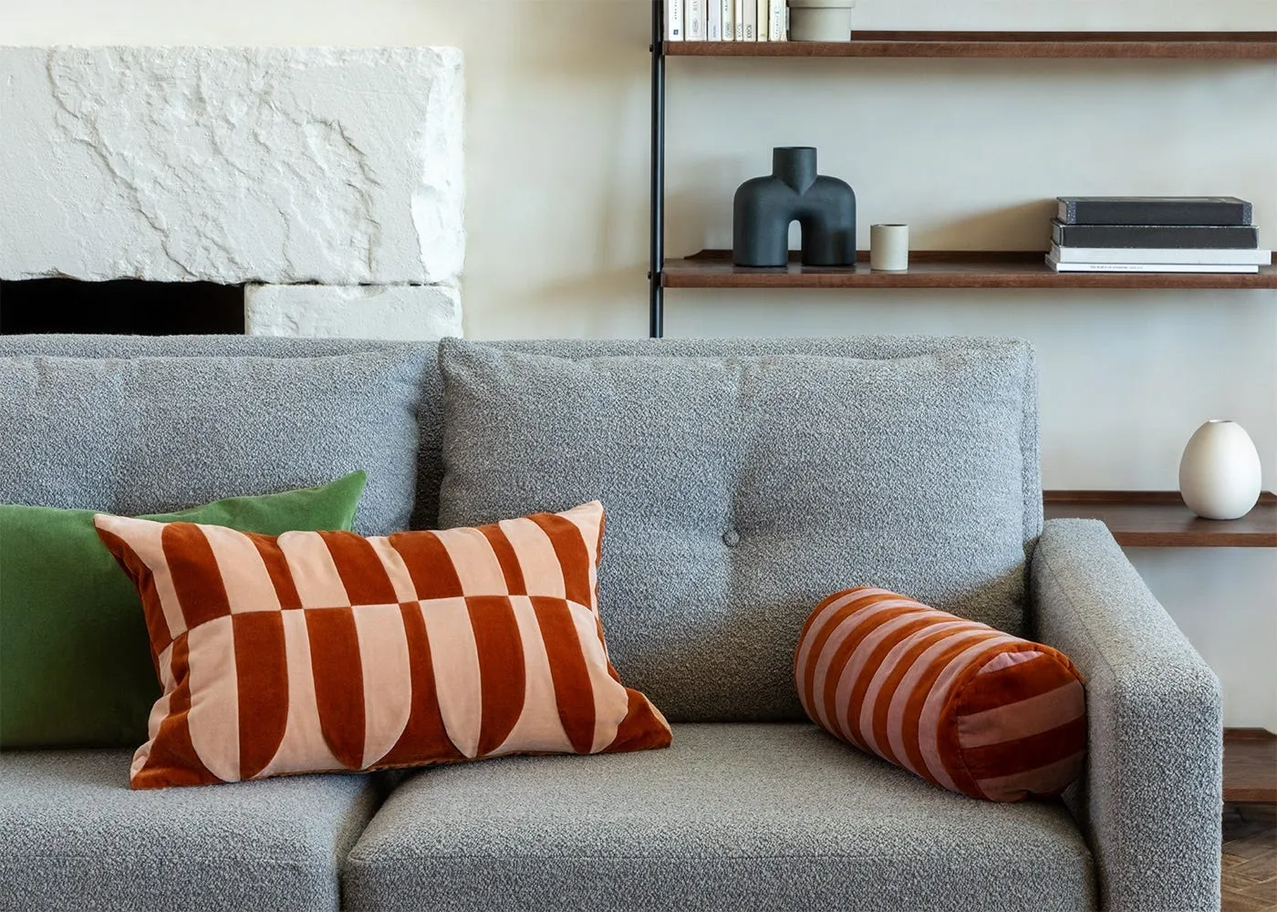 Christina Lundsteen Bolster Cushion Mustard 40cm 3