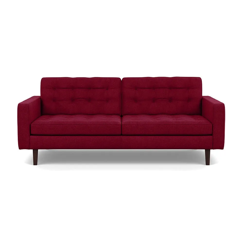 Heal's Hepburn 3 Seater St Moritz Wool Red 74 Wenge Feet 1