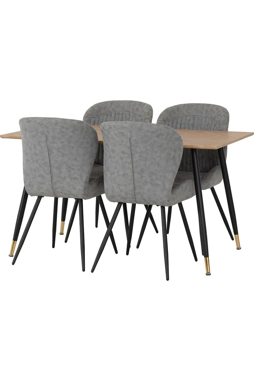 Seconique Hamilton Medium Dining Set with Quebec Chairs in Grey 3