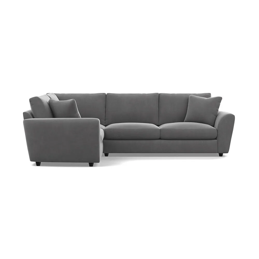 Heal's Snooze Left Hand Facing Corner Sofa Smart Velvet Mercury Black Feet 1