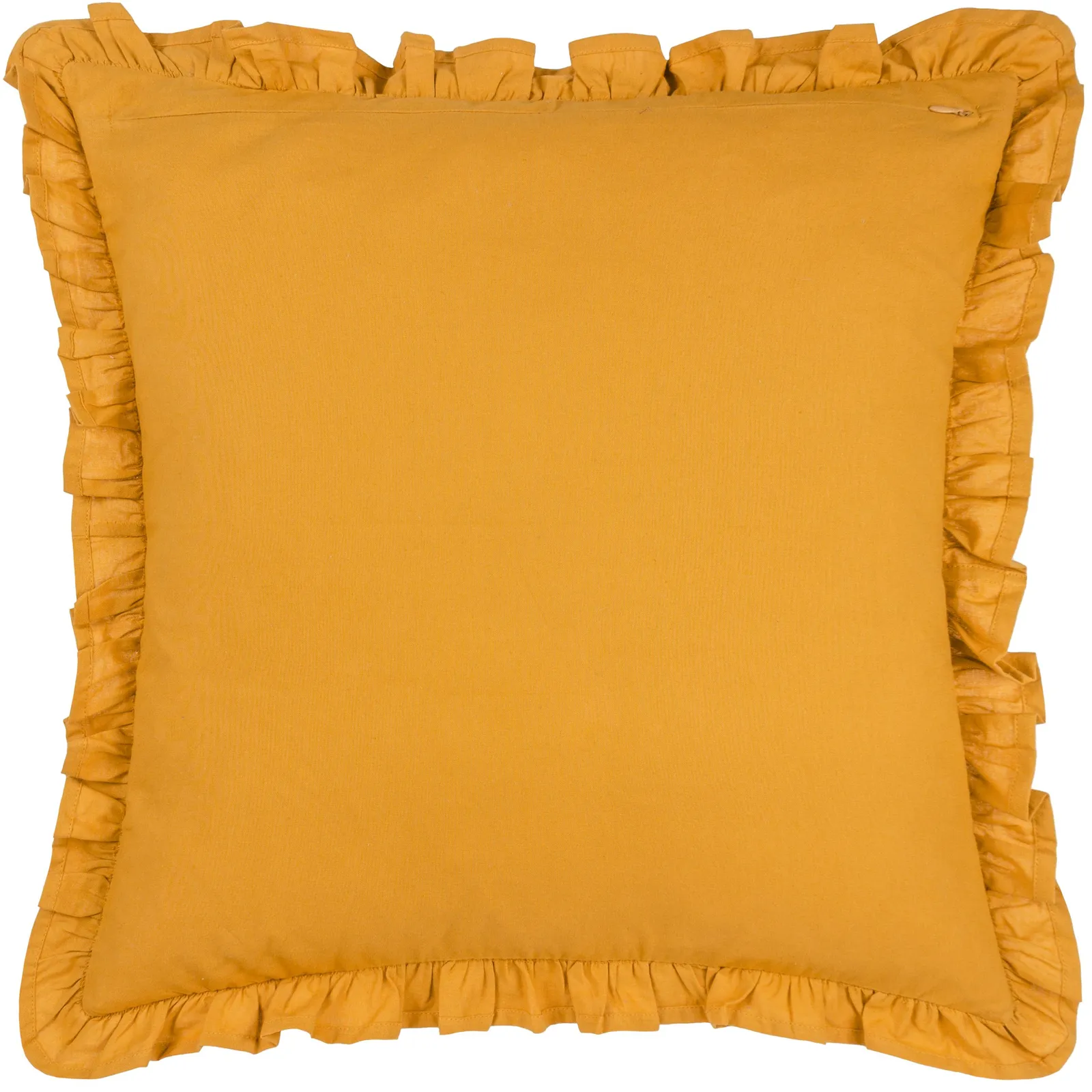 Paoletti Montrose 100% Cotton Fringed Leaf Cushion in Yellow 3