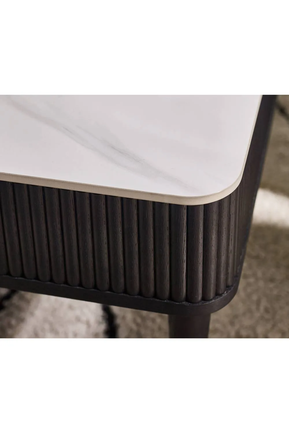 Julian Bowen Louis Fluted 2 Drawer Coffee Table in Black 6