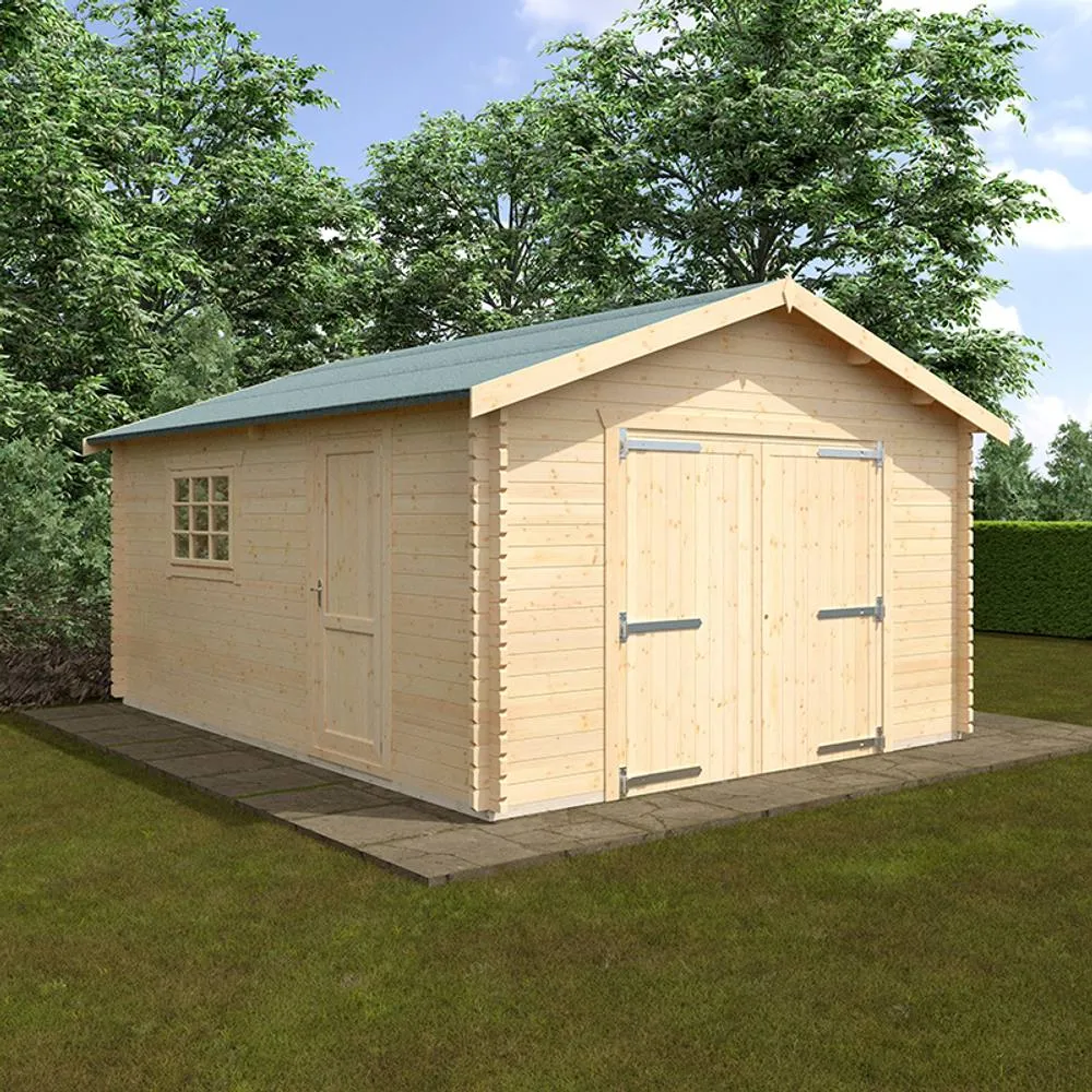 Buttercup Farm 18x14 The Warwick 44mm Cabin - L535 x W415 x H293.2 cm in Natural 2