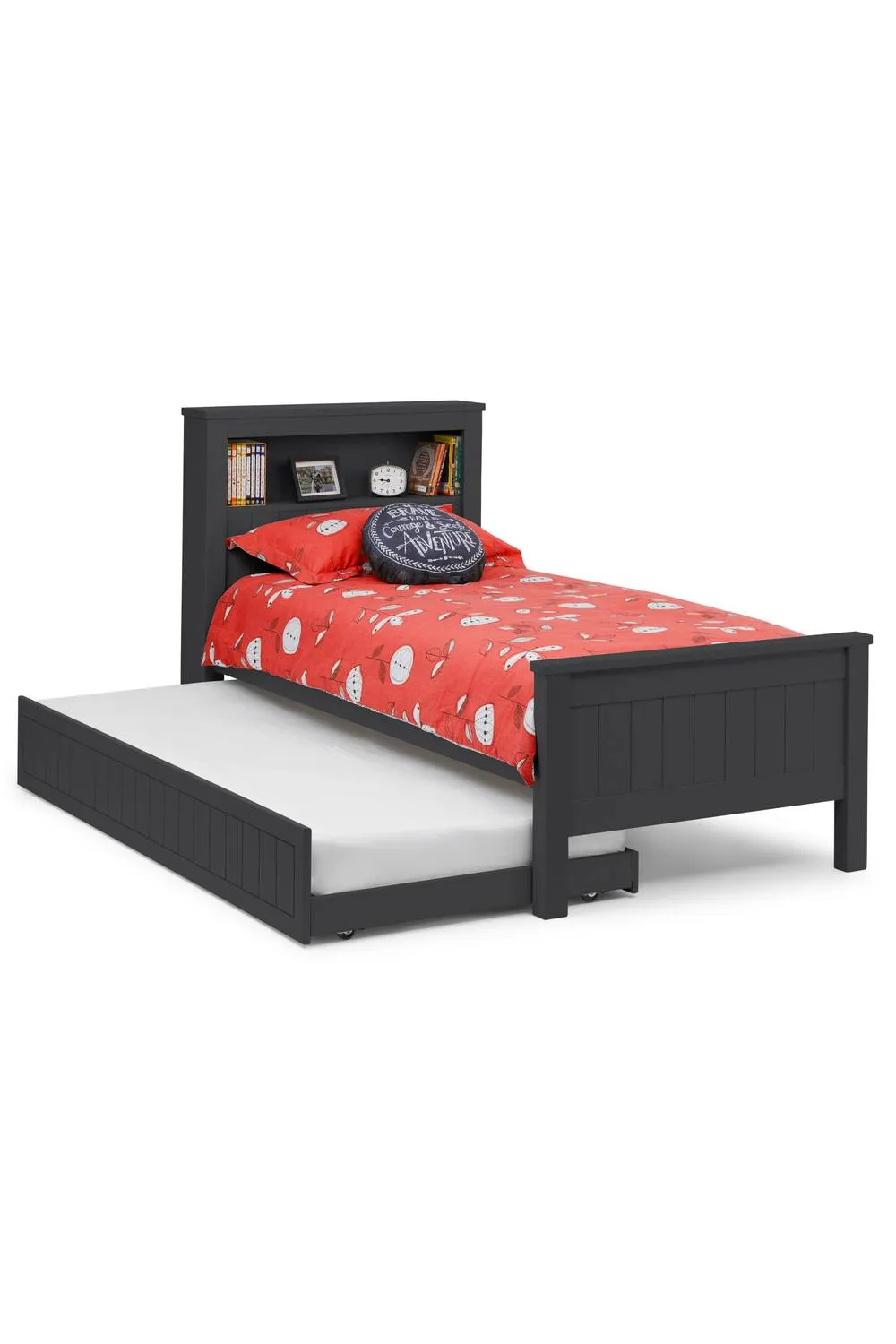Julian Bowen Maine Bookcase Bed with Underbed Trundle in Black 2