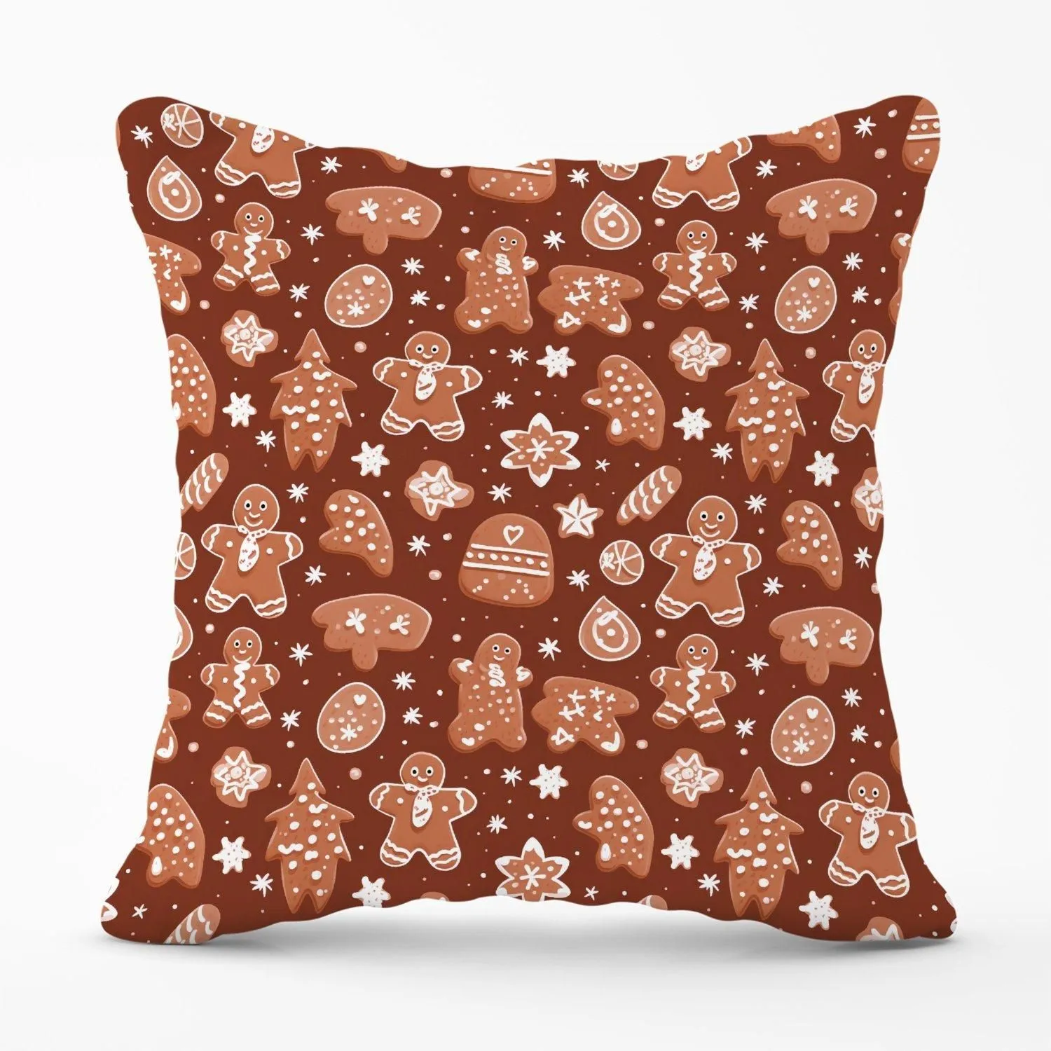 Warren Reed - Designer Gingerbread Cookies Outdoor Cushion in Brown
