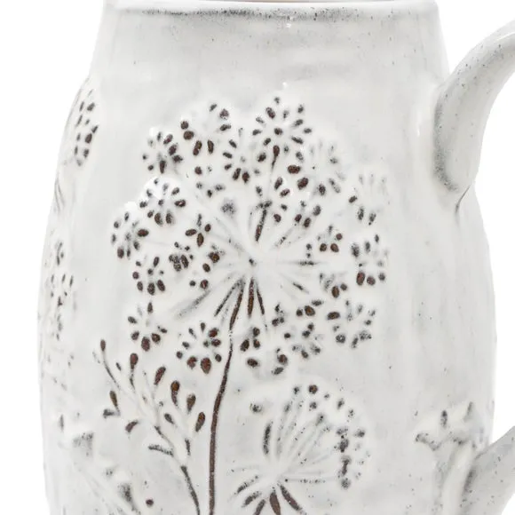 Cedar & Sage Meadow Embossed Ceramic Jug Vase 3