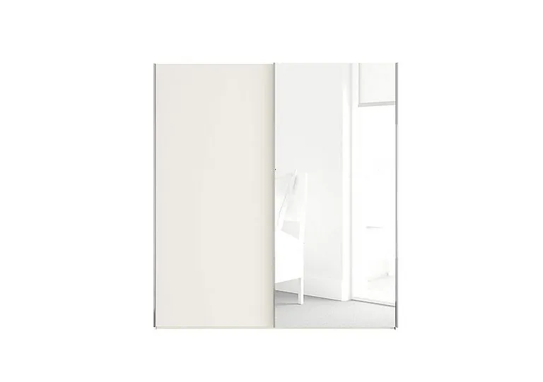 Oxford 2 Door Sliding 200 cm Wardrobe with Mirror - White