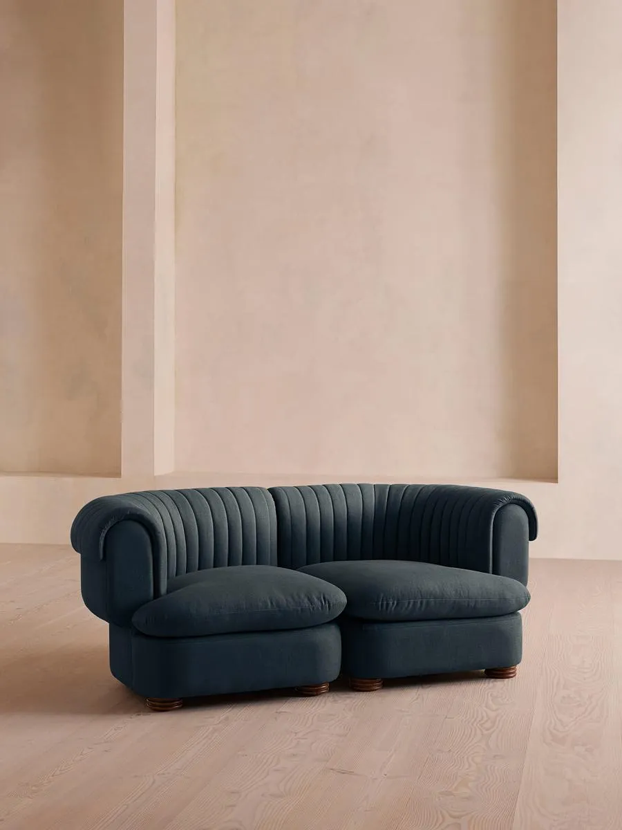 Rava Modular Sofa, Three Seater, Linen, Prussian Blue
