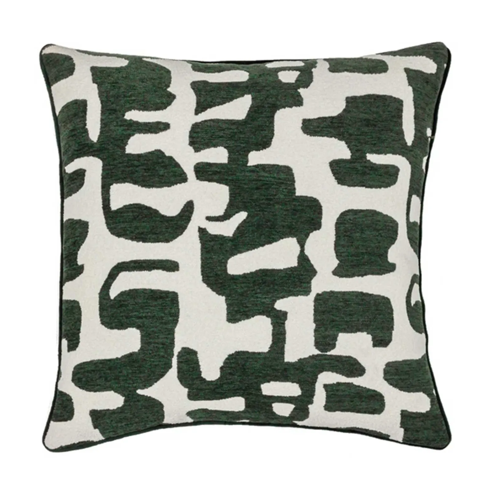 Green Wavy Cushion, Square Polyester | Barker & Stonehouse