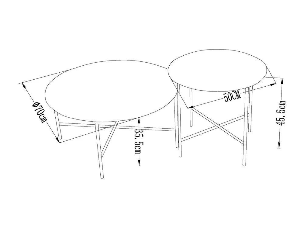 Vente-unique Set Of 2 Low Garden Tables In Metal - Khaki - NIKAO By MYLIA 6