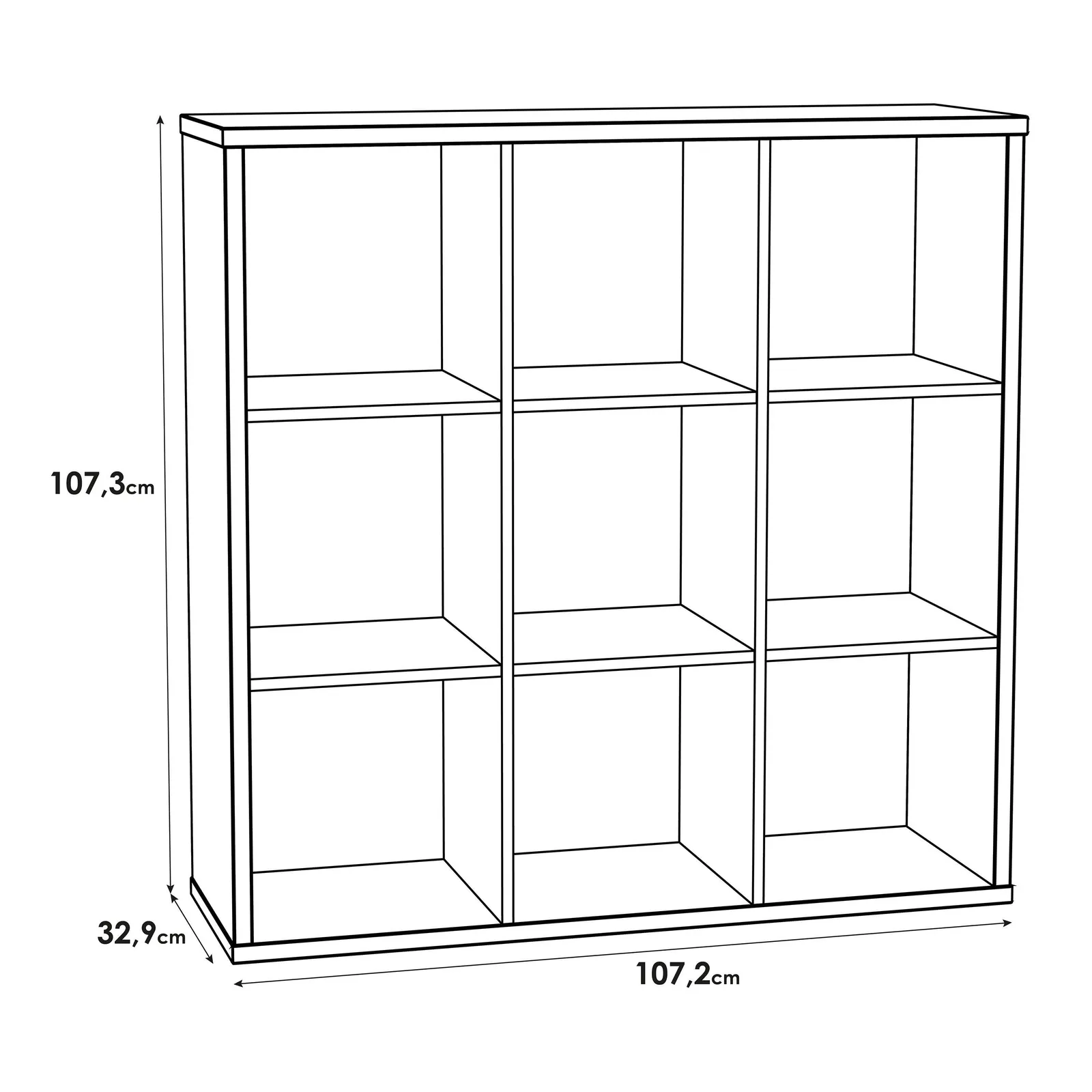 Furniture To Go Mauro 3x3 Storage Unit in Light Oak 5