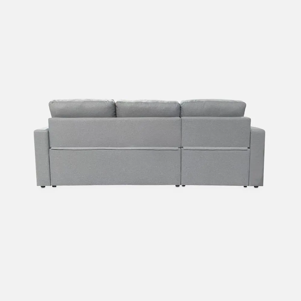 sweeek 3-seater Compact Reversible Corner Sofa Bed in Light Grey 3