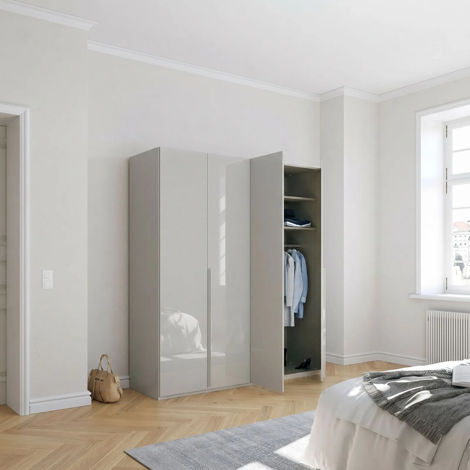 Frans 4 Door Wardrobe 201Cm, Grey Wood | Barker & Stonehouse 4