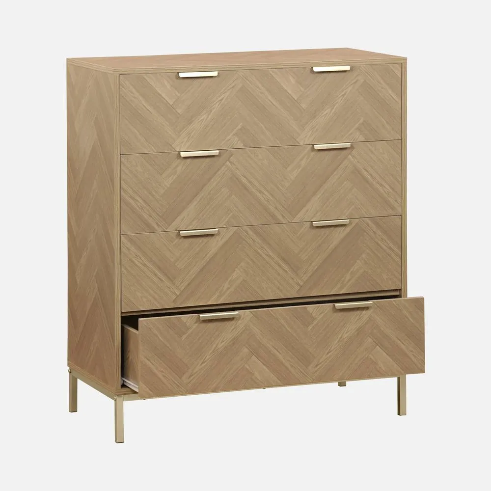 sweeek 4-drawer Herringbone Chest in Light Brown 3