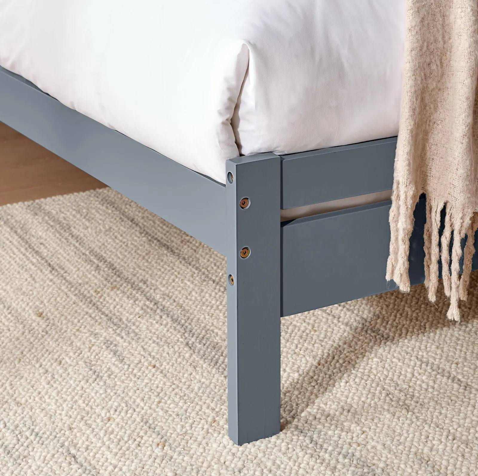 FurnitureboxUK Declan Solid Pine Single Bed Frame in Dark Grey 5