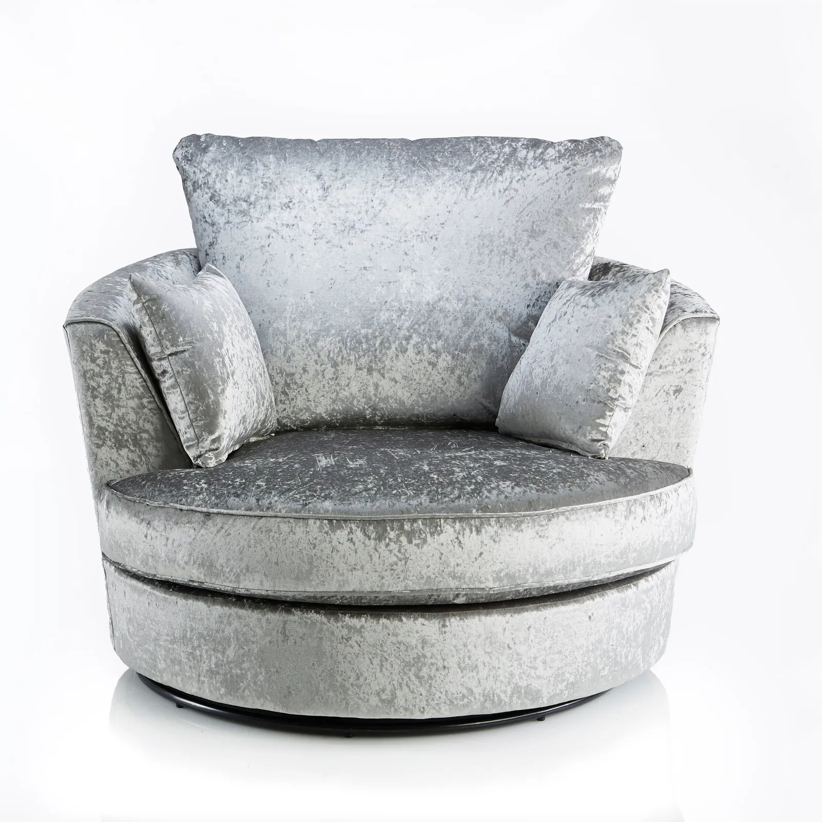 Blake Crushed Velvet Swivel Chair Silver