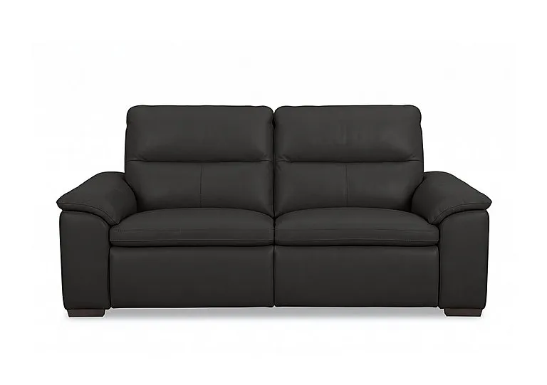 Relax 3 Seater Leather Power Recliner Sofa with Power Headrests - Black - Sofas and Armchairs - In Time for Christmas