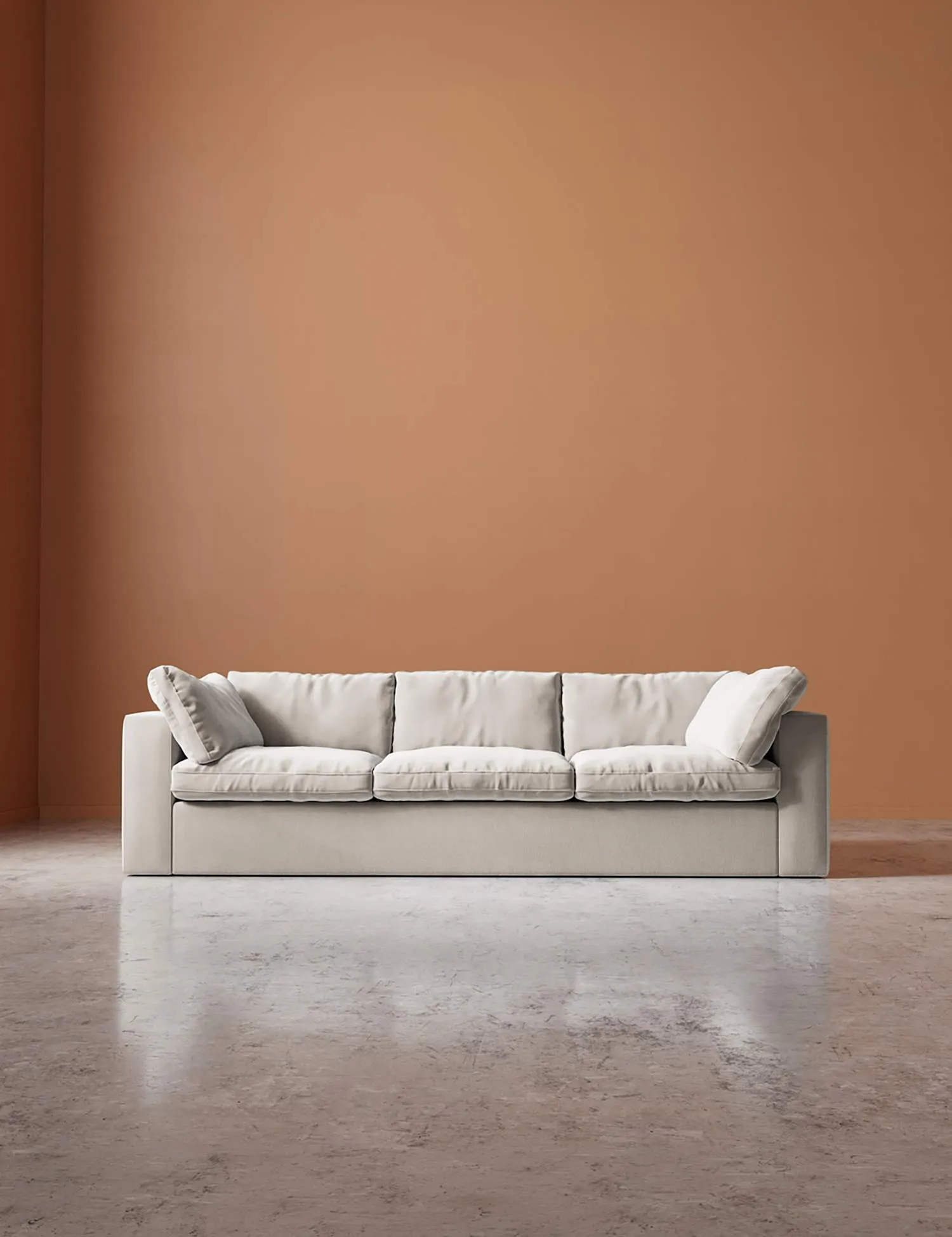 Swoon Crushed Velvet 3 Seater Sofa Cream
