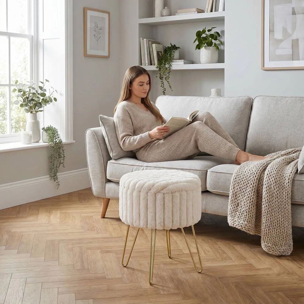 GAVENO CAVAILIA Ribbed Hairpin Storage Stool in Natural 3