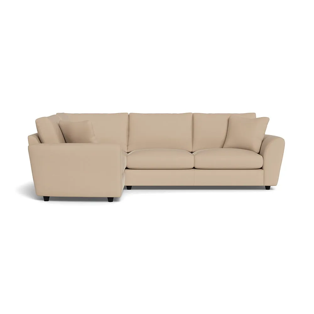 Heal's Snooze Left Hand Facing Corner Sofa Capelo Linen-Cotton Bamboo Black Feet 1