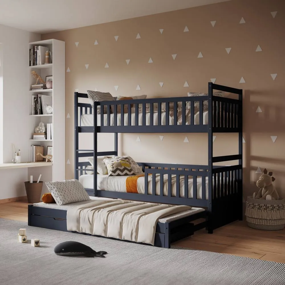 Flair Elvis Bunk Bed with Trundle & Drawers in Grey 3