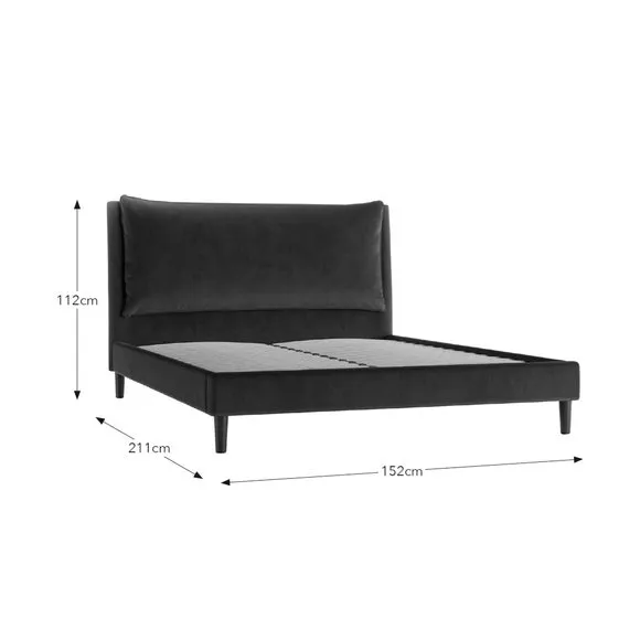 Skylar Velvet Pillow Back Bed Frame 6