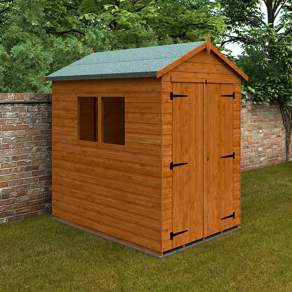 Buttercup Farm 7 x 5 Feet Workshop 12mm Shed - L205 x W145 x H233.5 cm in Burnt Orange 2