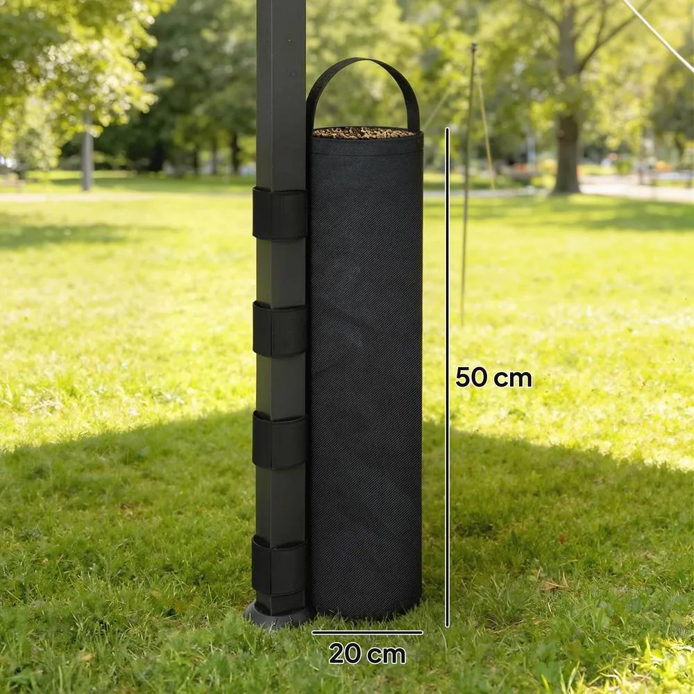 OUTSUNNY 8 Pack Gazebo Sand Weights Bags, 40 kg Heavy Duty Sandbags, Black 3