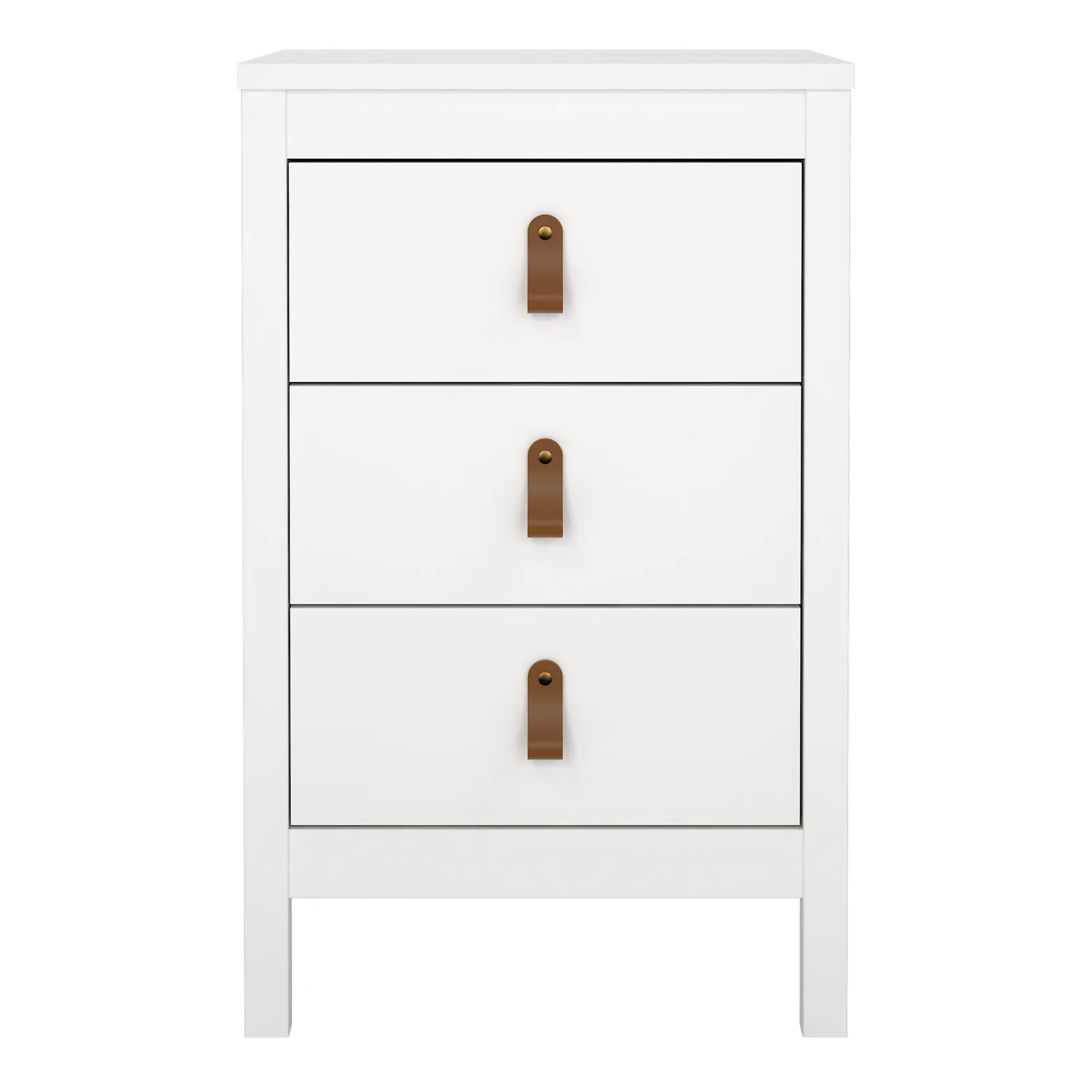 Furniture To Go Barcelona Bedside Table 3 Drawers in White 2