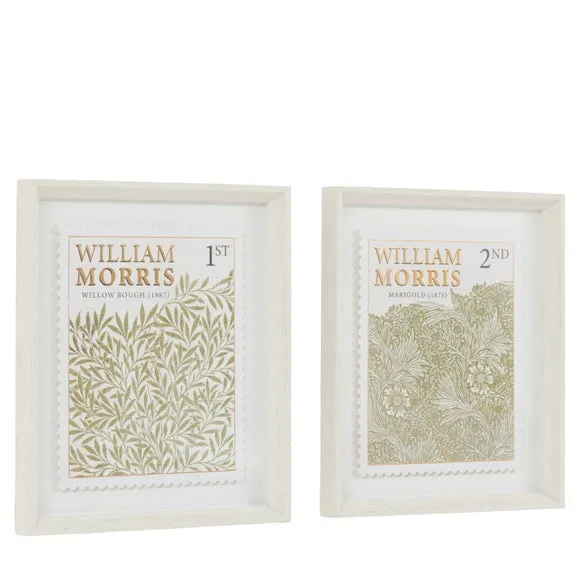 Cedar and Sage Set of 2 William Morris Postage Stamp Green Framed Prints 6