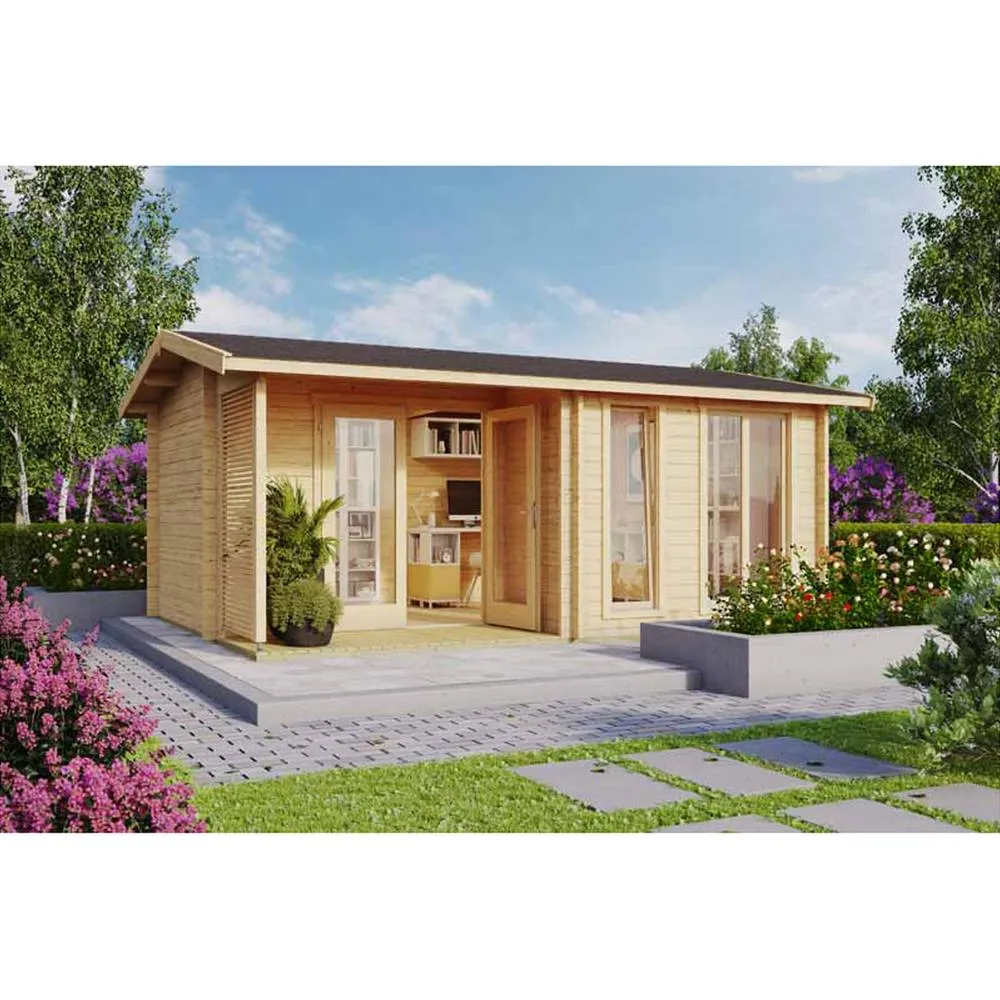 Lasita Maja Ltd Brighton 44-Log Cabin, Home Office - L580xW429.9xH250.8 cm in Brown 1
