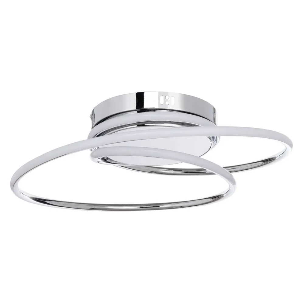 Pei Rings LED Flush Ceiling Light, Chrome 1