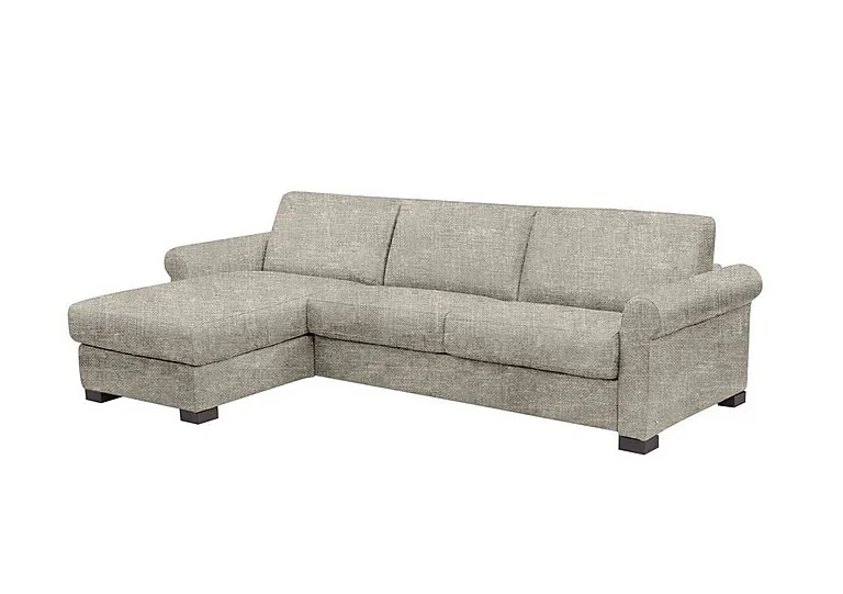 Alcova 3 Seater Left Hand Facing Fabric Sofa Bed and Storage Chaise with Scroll Arms