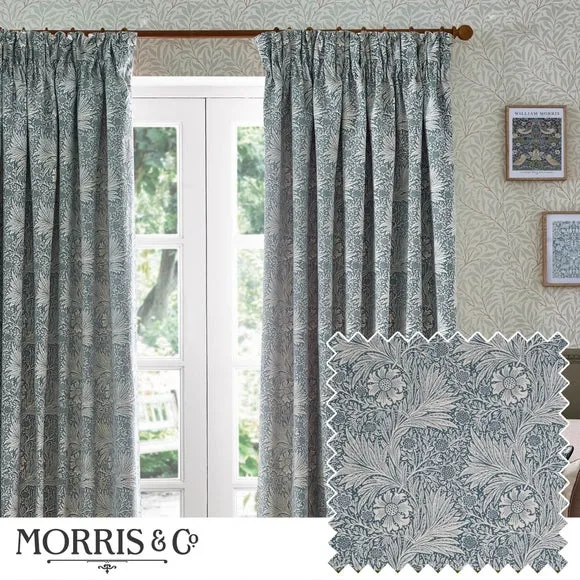 Morris & Co. Marigold Jacquard Pencil Pleat Curtains 5