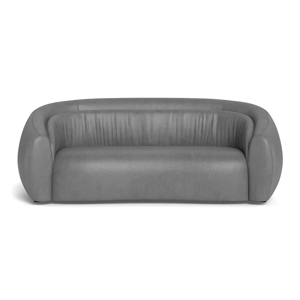Heal's Flora 3 Seater Sofa Daino Leather Steel 1