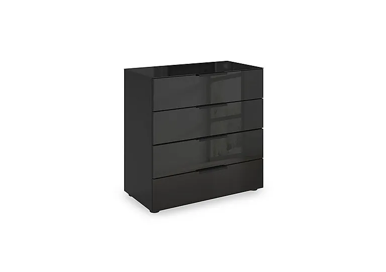 Haven 80cm 4 Drawer Chest with Glass Top and Front