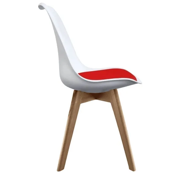 Fusion Living Soho White Plastic Dining Chair with Squared Legs 4