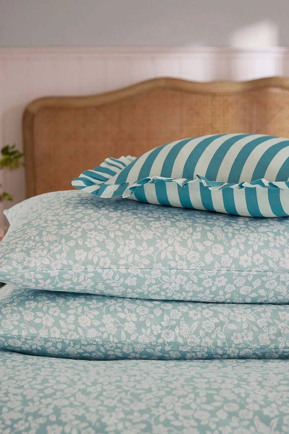 Helena Springfield 'Rosebud' Brushed Cotton Duvet Cover Set in Aqua 6
