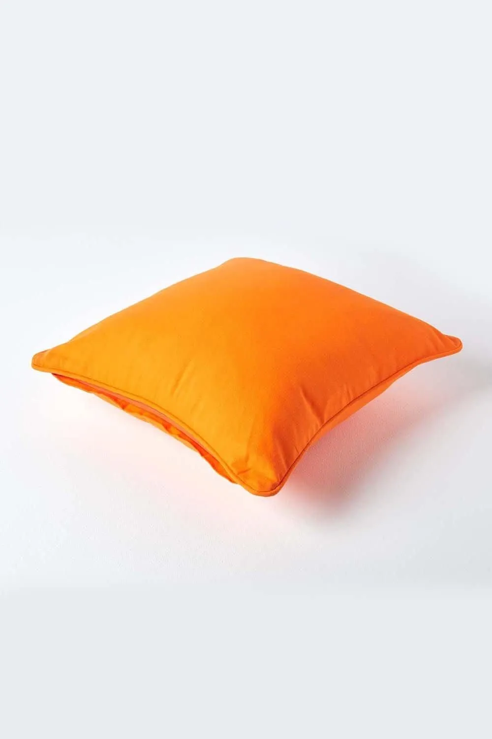 Homescapes Cotton Plain Cushion Cover in Orange 3