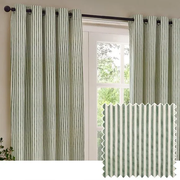 Yard Hebden Striped Eyelet Curtains (Blackout Available) 5
