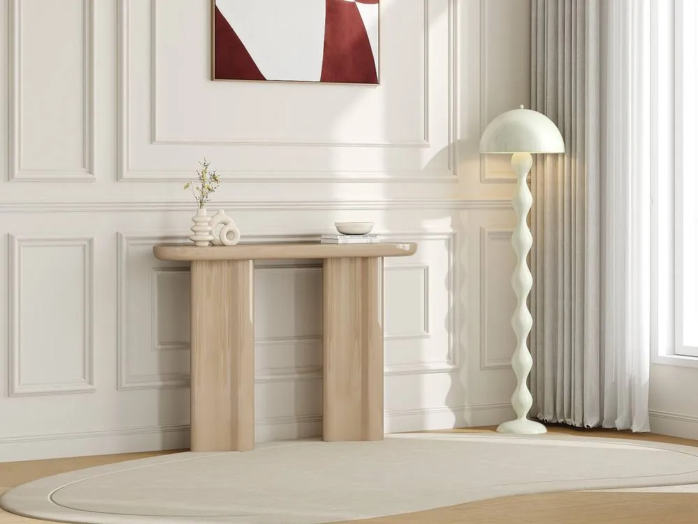 Vente-unique MDF Console Table - Lacquered Beige - LESONA 3
