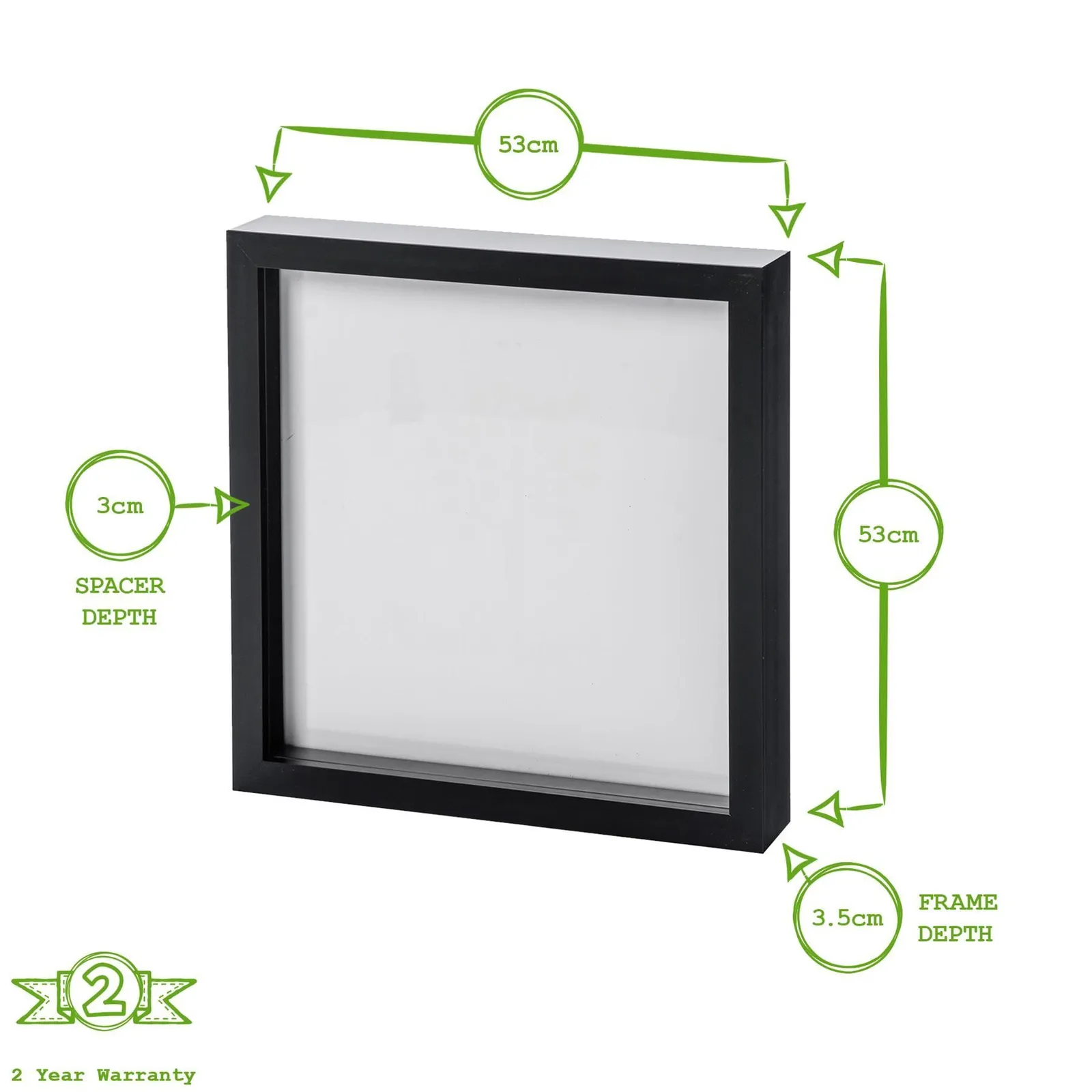 Nicola Spring 3D Box Photo Frames - 20 x 20" - Pack of 5 in White 4