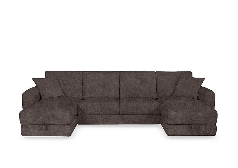 Nest Large Fabric U-Shaped Corner Sofa with Double Storage Chaises