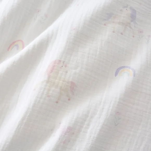 Unicorn Cotton Muslin Quilt Cover & Pillowcase Set 4
