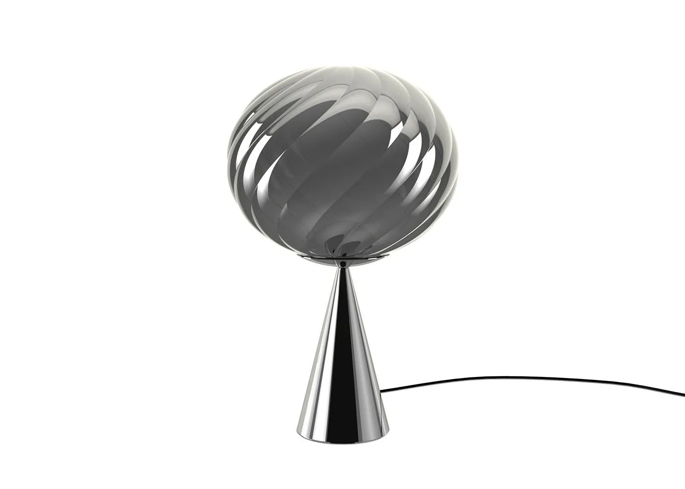 Tom Dixon Whirl LED Cone Fat Table Lamp Silver/Silver 1