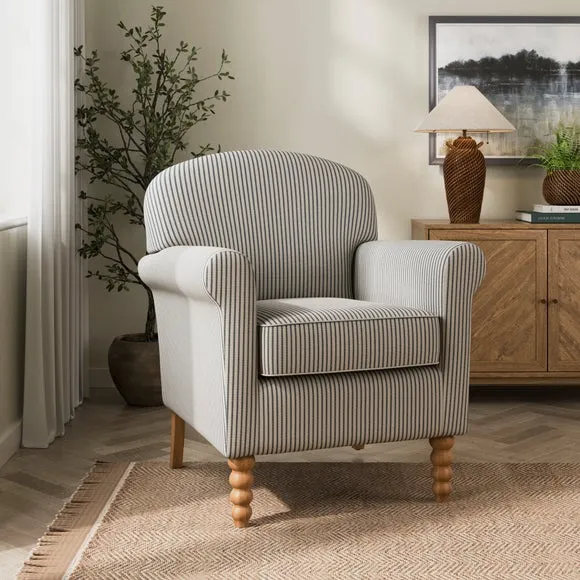 Enya Tiny Stripe Scroll Armchair