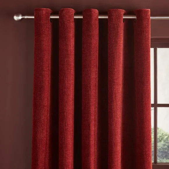 Luxe Textured Chenille Eyelet Curtains 1