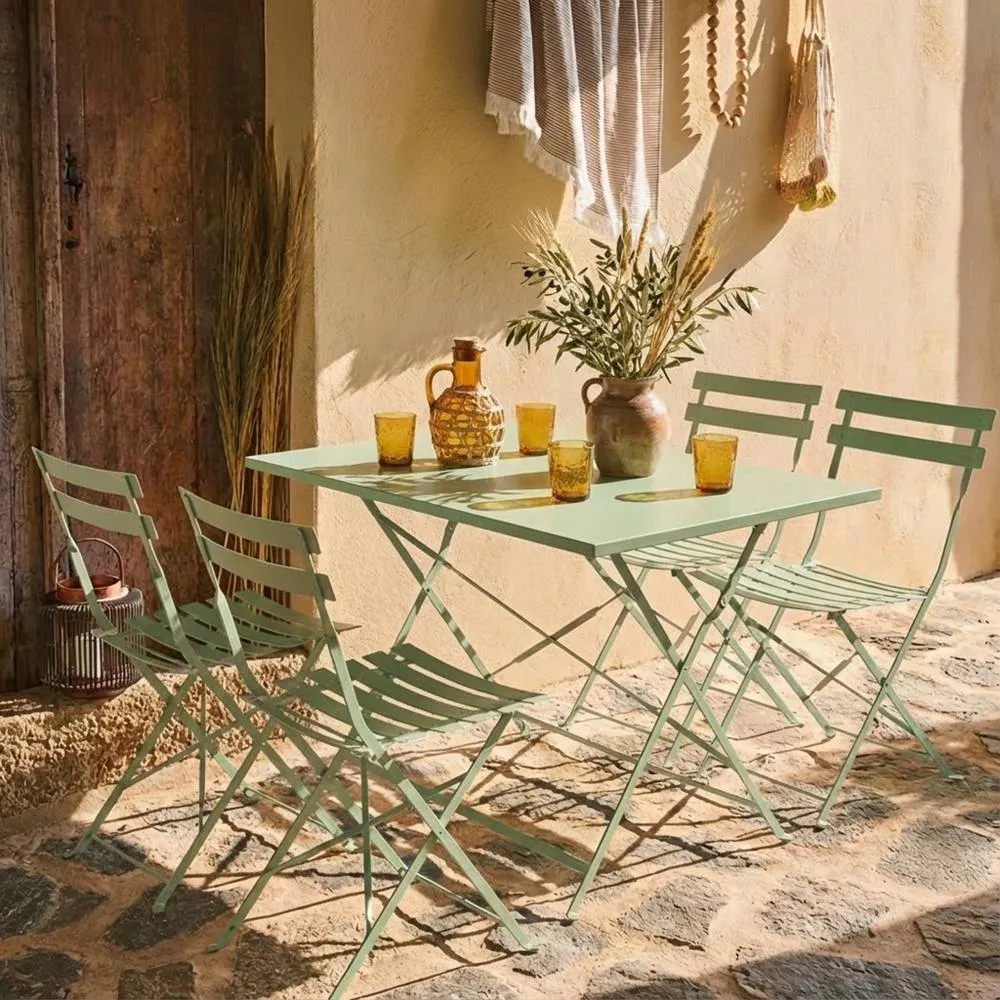 sweeek 4-seater folding metal bistro garden table in Grey 1