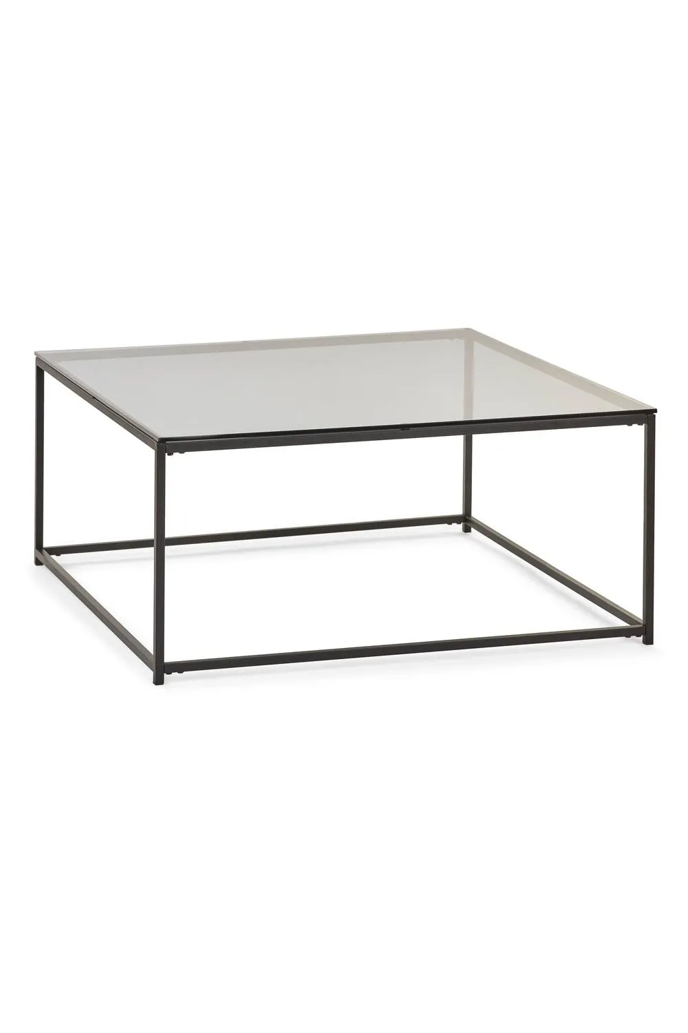 Julian Bowen Chicago Square Glass Top Coffee Table in Black 2